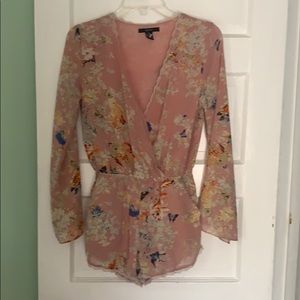 Pink floral romper